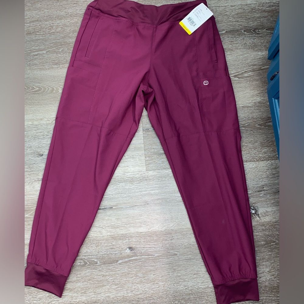 Wonder Wink Women's Burgundy “Wine” Jogger Scrub Pants